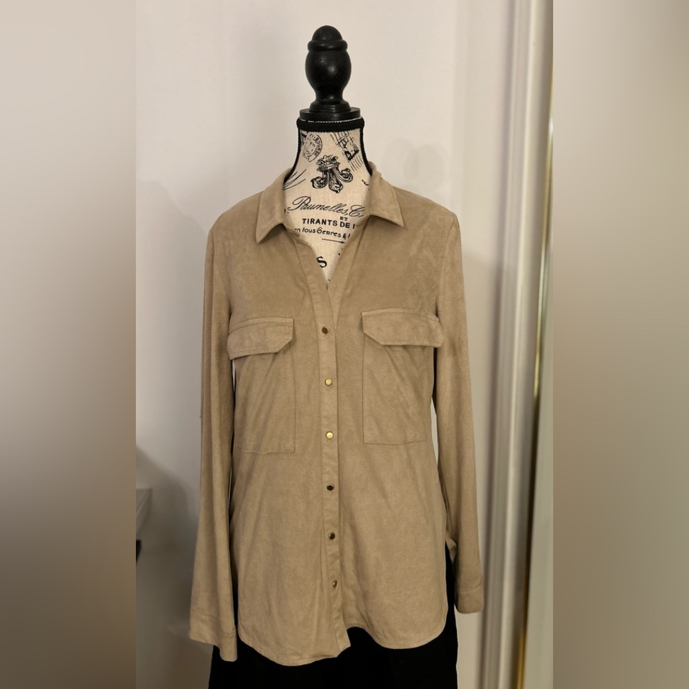 Nicole Benisti Tan Button-Up Women's Blouse New-Never worn